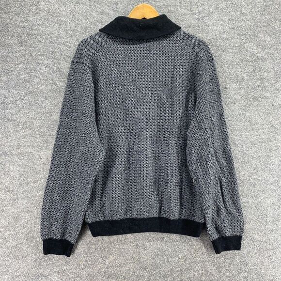 Jos. A. Bank Sweater Pullover Men M Medium Gray Collared Knit Wool Long Sleeve - Picture 2 of 8